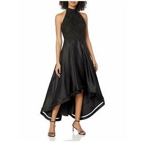 Nicole Miller  high-low mock-neck dress